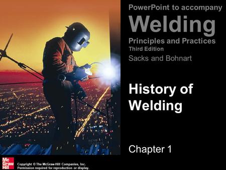 History of Welding Chapter 1.