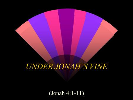 UNDER JONAH’S VINE (Jonah 4:1-11). Sequence of Events Sent to preach to Nineveh (1:1-16) Swallowed by a fish (1:17-2:10) Sent a second time (3:1-10) Displeased.