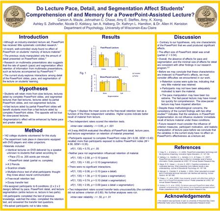 Introduction Although an industry-standard lecture aid, PowerPoint has received little systematic controlled research. 1 A recent, well-controlled study.