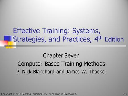 Effective Training: Systems, Strategies, and Practices, 4th Edition