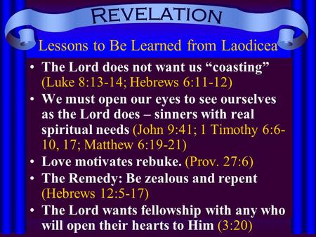 Lessons to Be Learned from Laodicea