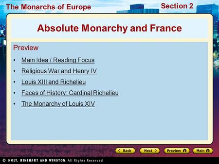 Absolute Monarchy and France