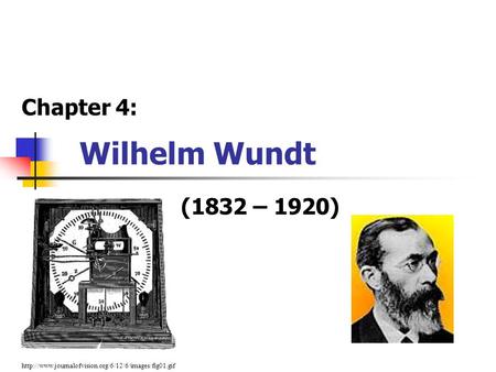 Wilhelm Wundt Chapter 4: (1832 – 1920)