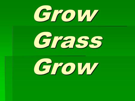 Grow Grass Grow Grow Grass Grow Purpose Purpose Which type of water would make the grass grow better pond, tap or salt?