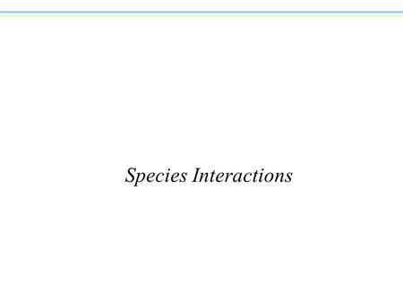 Species Interactions. Interactions n Populations do not exist in isolation. n All populations are tightly linked to other populations that share the same.