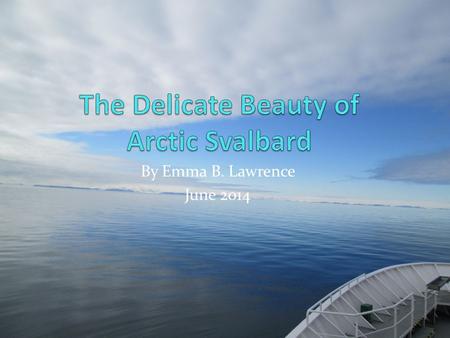 By Emma B. Lawrence June 2014. The animals and plants of the Arctic Circle are persistent in their fight for survival in the harsh conditions of their.