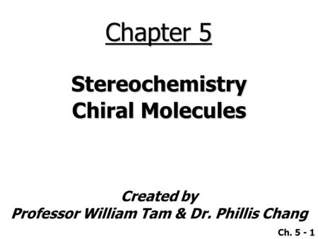 Stereochemistry Chiral Molecules