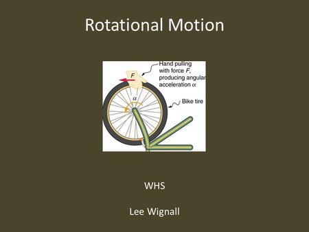 Rotational Motion WHS Lee Wignall.