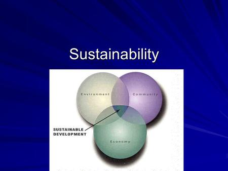 Sustainability.