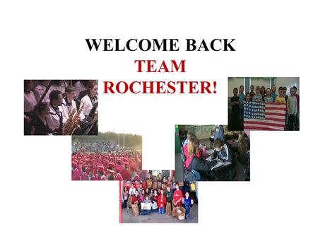 WELCOME BACK TEAM ROCHESTER!.  Why Performance Assessments  Why Writing  Parent Communication.