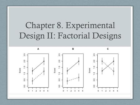 Chapter 8. Experimental Design II: Factorial Designs