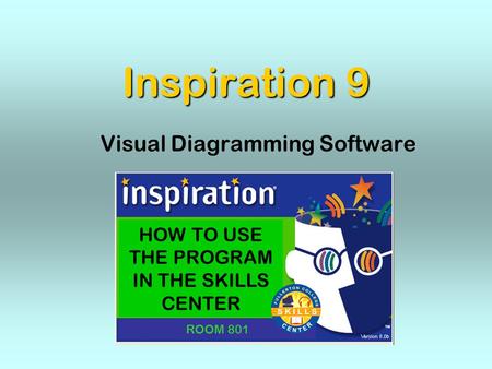 Inspiration 9 Visual Diagramming Software HOW TO USE THE PROGRAM IN THE SKILLS CENTER ROOM 801.
