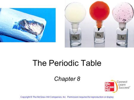 The Periodic Table Chapter 8 Copyright © The McGraw-Hill Companies, Inc. Permission required for reproduction or display.