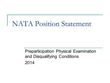 NATA Position Statement