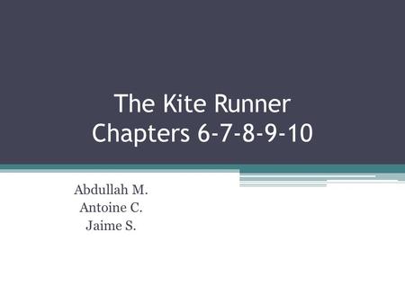 The Kite Runner Chapters