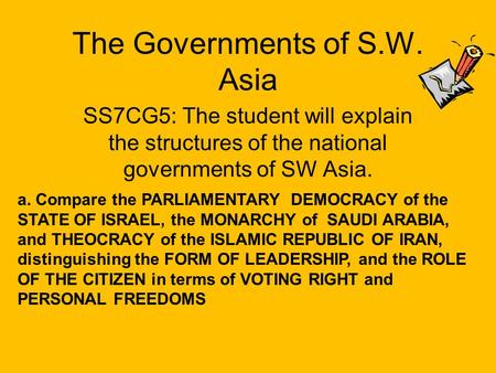 The Governments of S.W. Asia
