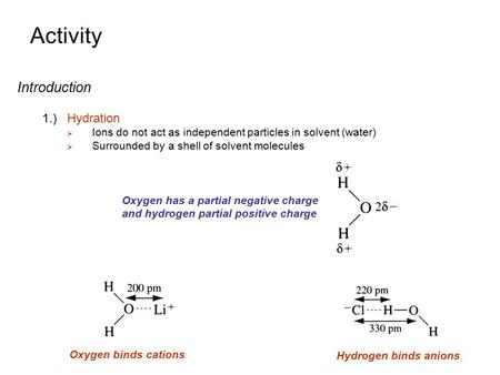 Activity Introduction 1.) Hydration