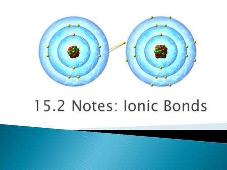 15.2 Notes: Ionic Bonds.