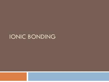 IONIC BONDING. Chemical Bonding  Chemical Bond—a strong attractive force between atoms or ions in a compound.  In almost all of the stable compounds,
