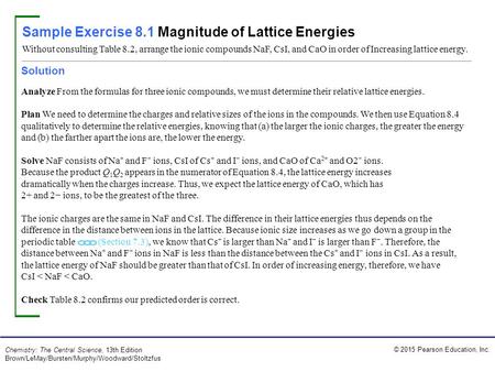 Sample Exercise 8.1 Magnitude of Lattice Energies