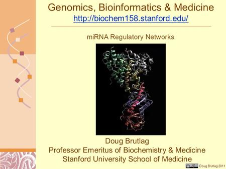 Doug Brutlag 2011 Genomics, Bioinformatics & Medicine   Doug Brutlag Professor Emeritus of.