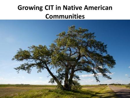 Growing CIT in Native American Communities. Presenters Dan Abreu, GAINS Center  LeMoine LaPointe, Experiential Education.