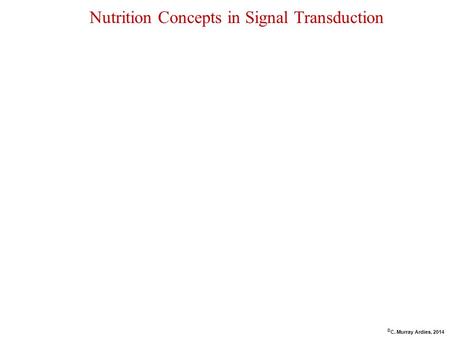 Nutrition Concepts in Signal Transduction © C. Murray Ardies, 2014.