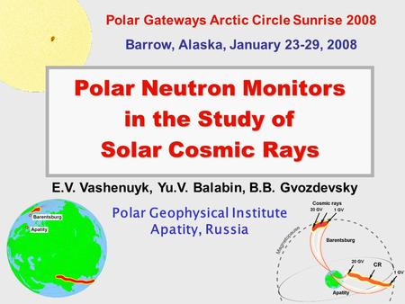 Polar Neutron Monitors in the Study of Solar Cosmic Rays