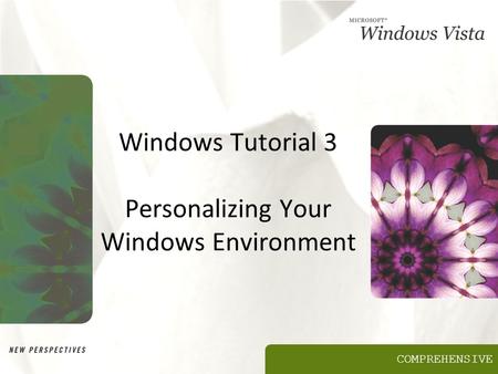COMPREHENSIVE Windows Tutorial 3 Personalizing Your Windows Environment.