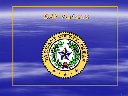 1 SAP Variants. 2 COURSE OBJECTIVES  Understand what a SAP variant is and what it is used for  Create a variant  Access an existing variant  Display.