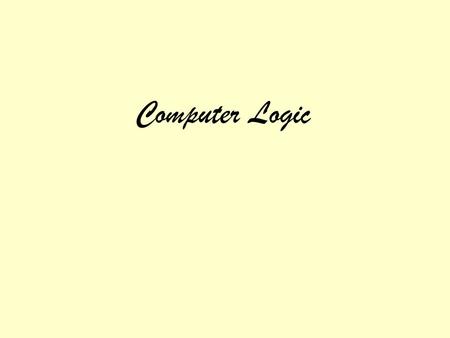 Computer Logic. Analogue & Digital Data. Analogue. An analogue/continuous devise is one which data is represented by some quantity which is continuously.