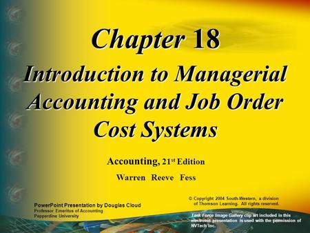 Introduction to Managerial Accounting and Job Order Cost Systems
