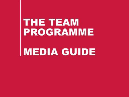 THE TEAM PROGRAMME MEDIA GUIDE. As a delivery partner of The Prince’s Trust Team programme, we understand that you need to raise awareness of the programme.