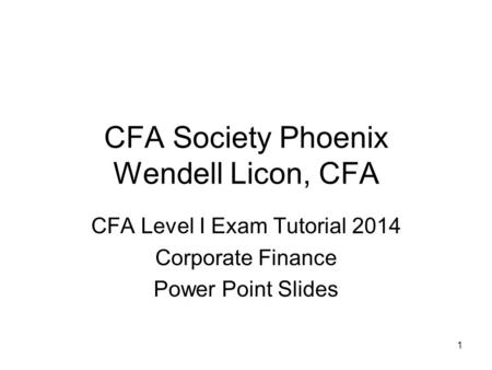 CFA Society Phoenix Wendell Licon, CFA