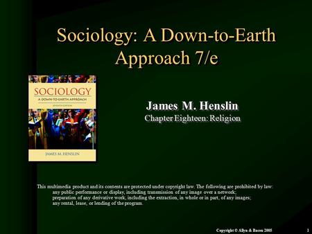 Sociology: A Down-to-Earth Approach 7/e