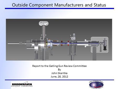 Outside Component Manufacturers and Status Report to the Gatling Gun Review Committee By John Skaritka June, 28, 2012.