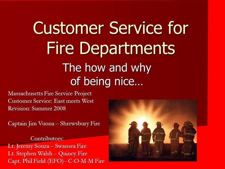 Customer Service for Fire Departments