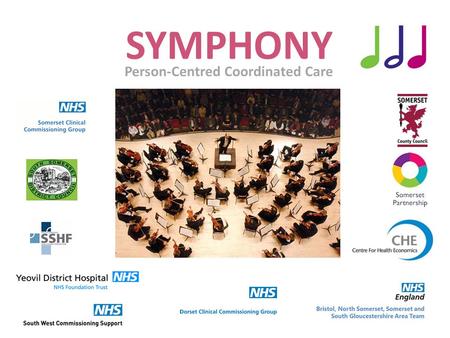 SYMPHONY Person-Centred Coordinated Care. Our Aim “to dramatically improve the way in which health and social care is delivered in South Somerset”