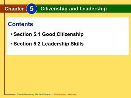 5 Contents Chapter Citizenship and Leadership