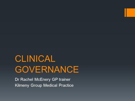 Dr Rachel McEnery GP trainer Kilmeny Group Medical Practice