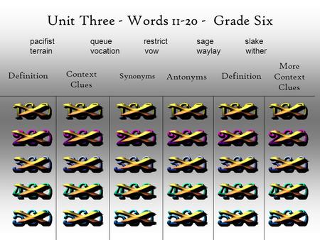 Unit Three - Words Grade Six