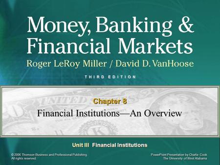 Financial Institutions—An Overview