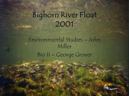 Bighorn River Float 2001 Environmental Studies – John Miller Bio II – George Grover.