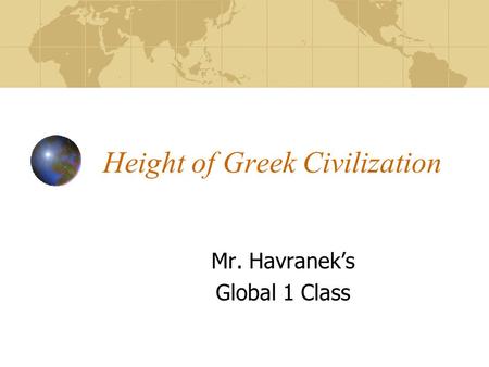 Height of Greek Civilization