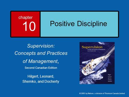 Positive Discipline Supervision: Concepts and Practices of Management,
