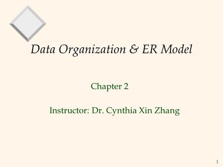Data Organization & ER Model
