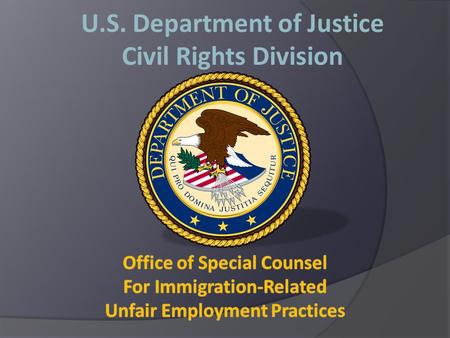 U.S. Department of Justice Civil Rights Division.