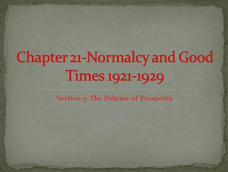 Chapter 21-Normalcy and Good Times