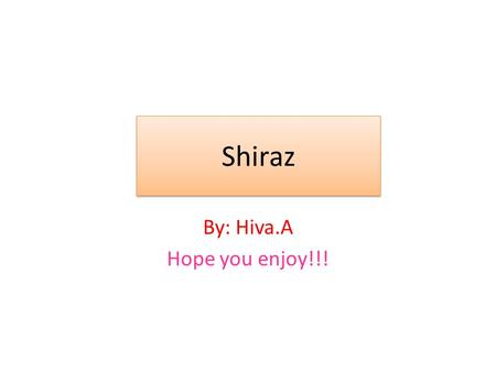 By: Hiva.A Hope you enjoy!!!