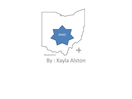 Ohio By : Kayla Alston OHIO. Ohio’s state flag Ohio's state flag was adopted in 1902. The large blue triangle represents Ohio's hills and valleys, and.